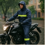Conjunto Impermeável para Chuva, Jaqueta e Calça com Faixas Refletivas, Tamanho G - imagem 3