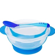 Pratinho Infantil com Ventosa e Divisórias - Silicone Seguro e Antiderrapante Azul - imagem 2