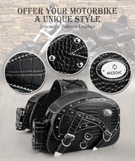 Alforjes de Couro Moto 35L NICECNC: Estilo, Capacidade e Segurança para sua Viagem - imagem 3