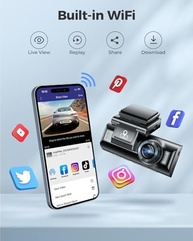 AZDOME M550: Câmera Veicular 3 Canais 4K com WiFi, GPS e Visão Noturna - Segurança Completa! - imagem 5