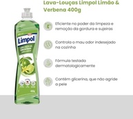 Kit Detergente Gel Concentrado Limpol Limão e Verbena 400g + 400g - Limpeza Eficiente e Aroma Refrescante - imagem 4