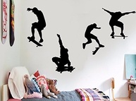 Adesivo de Parede Infantil Skate Sk8 - Decoração Moderna e Divertida para Quartos - imagem 1