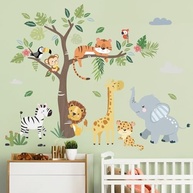 Adesivos de Parede Animais Selvagem - Elefante, Girafa e Leão para Quarto Infantil e Decoração - imagem 3