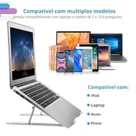 Suporte para Notebook e Tablet Ajustável em Alumínio – Leve, Dobrável e Ergonômico - imagem 3