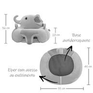 Assento para Bebê com Almofada de Apoio Postural - Elefante Rosa | Conforto e Segurança para Crianças - imagem 3