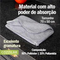 Kit 5 Panos de Microfibra 70x50cm - Alta Absorção e Limpeza Profissional para Vidros e Superfícies Delicadas - imagem 3