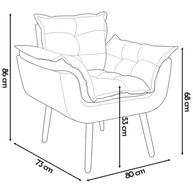 Poltrona Alice Decorativa Amarela - Conforto e Estilo para Salas e Escritórios - imagem 3