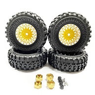4x Pneus de Borracha Amarelos para SCX24 90081 - Tração e Estilo Off-Road - imagem 5