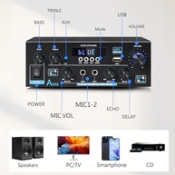 Amplificador WOOPKER AK55: Som HiFi Potente com Bluetooth 5.0 para Casa e Carro - imagem 4