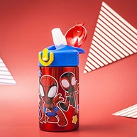 Garrafa de Água Infantil Marvel Homem-Aranha 440ml - Aço Inox 18/8 com Tampa de Bico e Alça - imagem 3