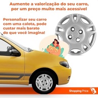 Kit 4 Calotas Palio Elx 2001 Aro 13 Prata Grid - Design Moderno e Fixação Segura - imagem 5