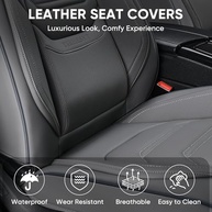 Capas de Assento de Couro Premium com Suporte Lombar e Encosto de Cabeça - Conforto e Estilo para Seu Carro - imagem 3