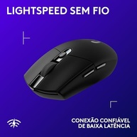 Mouse Gamer Sem Fio Logitech G305 LIGHTSPEED com 6 Botões Programáveis e Até 12.000 DPI - Preto - imagem 3