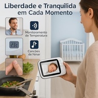 Babá Eletrônica com Câmera HD 3.2", Visão Noturna, Áudio Bidirecional e Canções de Ninar para Bebês - imagem 5