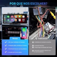 Multimídia Automotivo FINYQBET 10.3" HD: Carplay, Android Auto, DVR e Mais para Segurança e Conectividade Inteligente - imagem 4