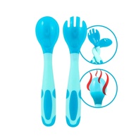 Kit Talheres Bebê Flexível Termossensível com Garfo e Colher - Segurança e Conforto nas Refeições Infantil - imagem 1