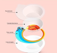 Prato/Tigela em Fibra de Bambu para Bebês e Crianças - Design Baleia | Seguro, Sustentável e Ergonômico - imagem 4