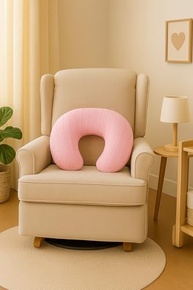 Almofada de Amamentação em Tricot Rosa - Conforto Ergonômico e Maciez para Mães e Bebês - imagem 4