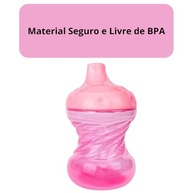 Copo com Bico Rosa 240ml para Bebê - Polipropileno Seguro e Resistente a Mordidas - imagem 4