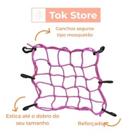 Rede Elástica Aranha Rosa 35x35cm para Moto e Bike: Transporte Capacete e Objetos com Segurança! - imagem 4