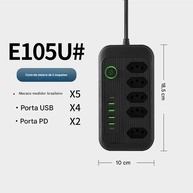 Regulador de Tomadas Bivolt com 5 Tomadas e 4 USB (Tipo-C Incluso) - Organize sua Energia! - imagem 3