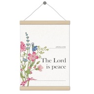 Moldura Cristã Floral Boho 30,5x40,6cm - Versículo 'O Senhor é a Paz' | Decoração Religiosa para Casa e Igreja - imagem 2
