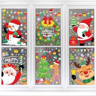 Adesivos de Janela de Natal com Boneco de Neve e Rena | Decoração Estática para Vidros - imagem 1