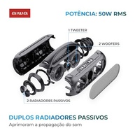 Boombox Aiwa BBS-02A 50W: Som Potente, Luzes RGB e Resistência IPX5 - imagem 3