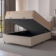Cama Box Baú Casal com Colchão Molas Qatar 138x188cm - Conforto e Estilo para seu Quarto - imagem 5