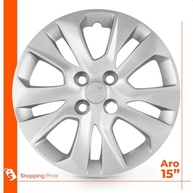 Kit 4 Calotas Aro 15 Onix Prisma 2020 Prata Grid - Design Moderno e Fixação Segura - imagem 4