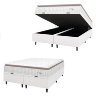 Cama Box Colchão Baú Casal Queen com Pillow Top e Molas Ensacadas - Conforto e Estilo em Linho Bege - imagem 2