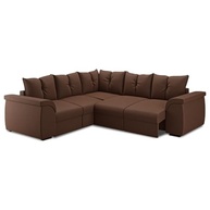 Sofá de Canto 5 Lugares com Retráteis Qatar Suede Marrom - Conforto e Estilo para sua Sala - imagem 2