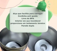 Copo Térmico Infantil 400ml com Tampa, Alça e Canudo - Lilás - imagem 4