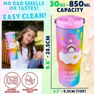Copo Care Bears com Canudo 850ml - Aço Inox Isolado para Crianças e Adolescentes - imagem 3