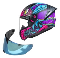 Kit Capacete Moto LS2 FF810 Vigo Drillox Roxo Rosa + Viseira Azul | Segurança e Estilo - imagem 1