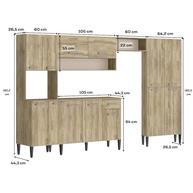 Cozinha Completa Arizona Plus com Armário e Balcão Carraro - Design Moderno em Carvalho - imagem 3