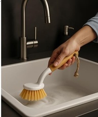 Escova de Limpeza com Cabo de Bambu e Cerdas Naturais - Versátil e Sustentável para Casa e Cozinha - imagem 3