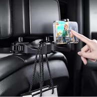 Suporte Universal para Celular e Gancho para Sacola no Banco Traseiro - Karbox Prata - imagem 3