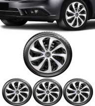 Jogo 4 Calotas Esportivas Velox Aro 15 Preto/Prata para Honda Fit, City e Civic - imagem 2