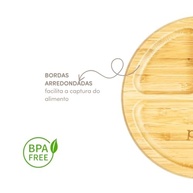 Prato de Bambu Azul Claro com Ventosa - Seguro, Antimicrobiano e Livre de BPA para Bebês - imagem 4