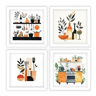 Kit 4 Quadros 18x18 cm para Cozinha Moderna | Decoração Elegante e Sustentável - imagem 3