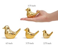 Conjunto de 2 Estátuas de Pássaro Dourado 9,5 cm - Decoração Elegante para Casa e Escritório - imagem 4