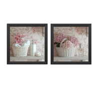 Kit 2 Quadros 18x18 cm com Flores Rosinha - Decoração Elegante para Banheiro e Lavabo - imagem 5