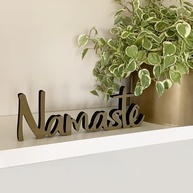 Geguton Escultura de Mesa Namastê em Aço e MDF | Decoração Zen Moderna 32x11 cm Branco Fosco - imagem 4