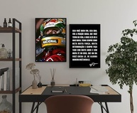 Kit 2 Quadros Ayrton Senna Frase Motivacional com Moldura 60x40 cm - Decore com Paixão e Inspiração - imagem 3