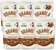 Kit 6X: Granola Cacau e Coco Sem Glúten Vitalin 200g - imagem 1