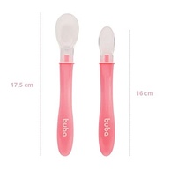 Conjunto de Colheres em Silicone Rosa - Segurança e Conforto para Bebês da Buba Baby - imagem 4