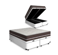 Cama Box com Baú Queen Size + Colchão de Molas Classic Superlastic 158cm | Conforto e Armazenamento - imagem 1