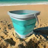 Balde de Praia Dobrável com Alça - Silicone Resistente e Compacto para Praia, Acampamento e Brincadeiras - imagem 1