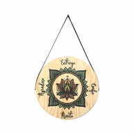 Quadro Decorativo Mandala Redonda em Pinus com Frase Inspiradora - Confio, Aceito e Agradeço - imagem 1
